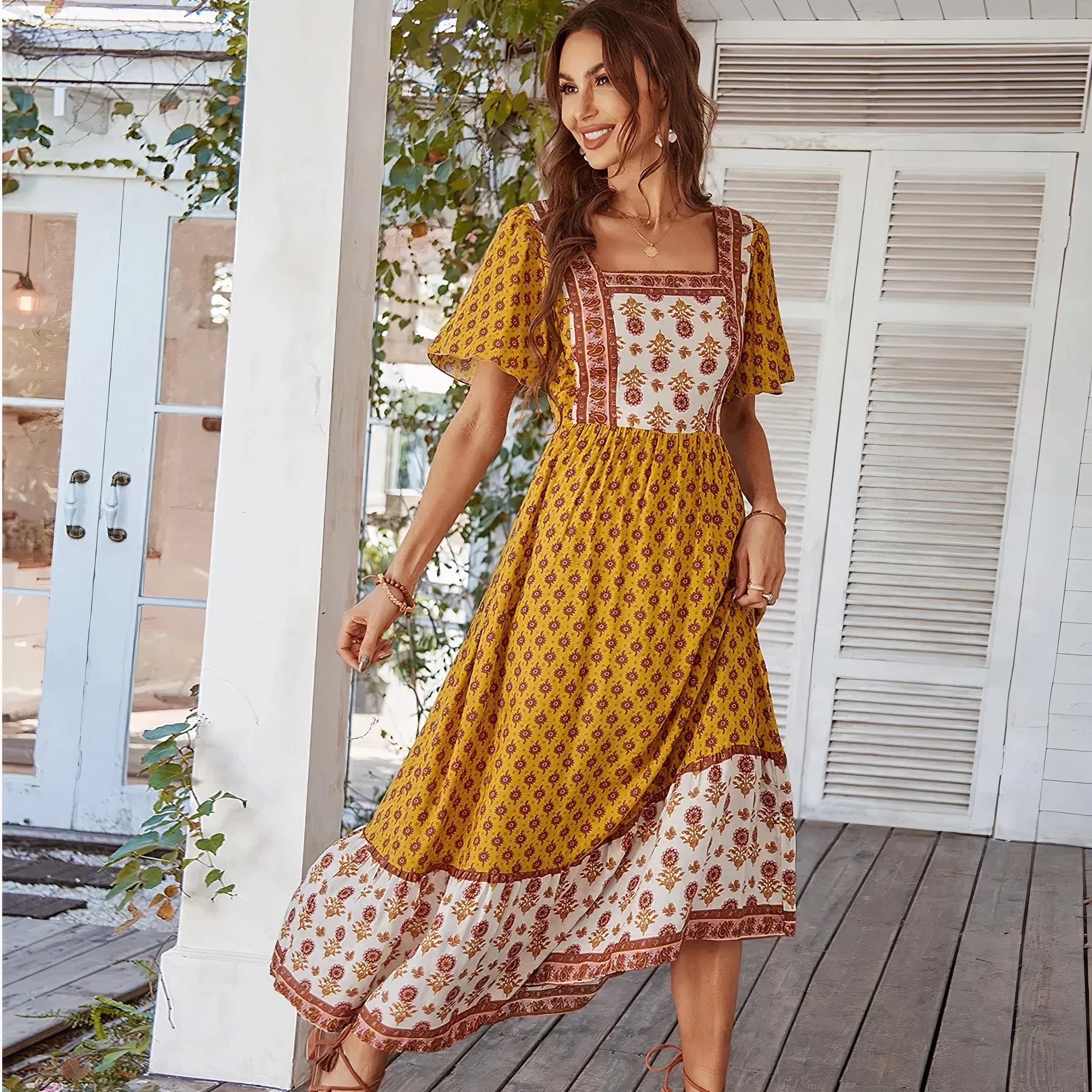Angelines® | Elegant Vintage Floral Dress