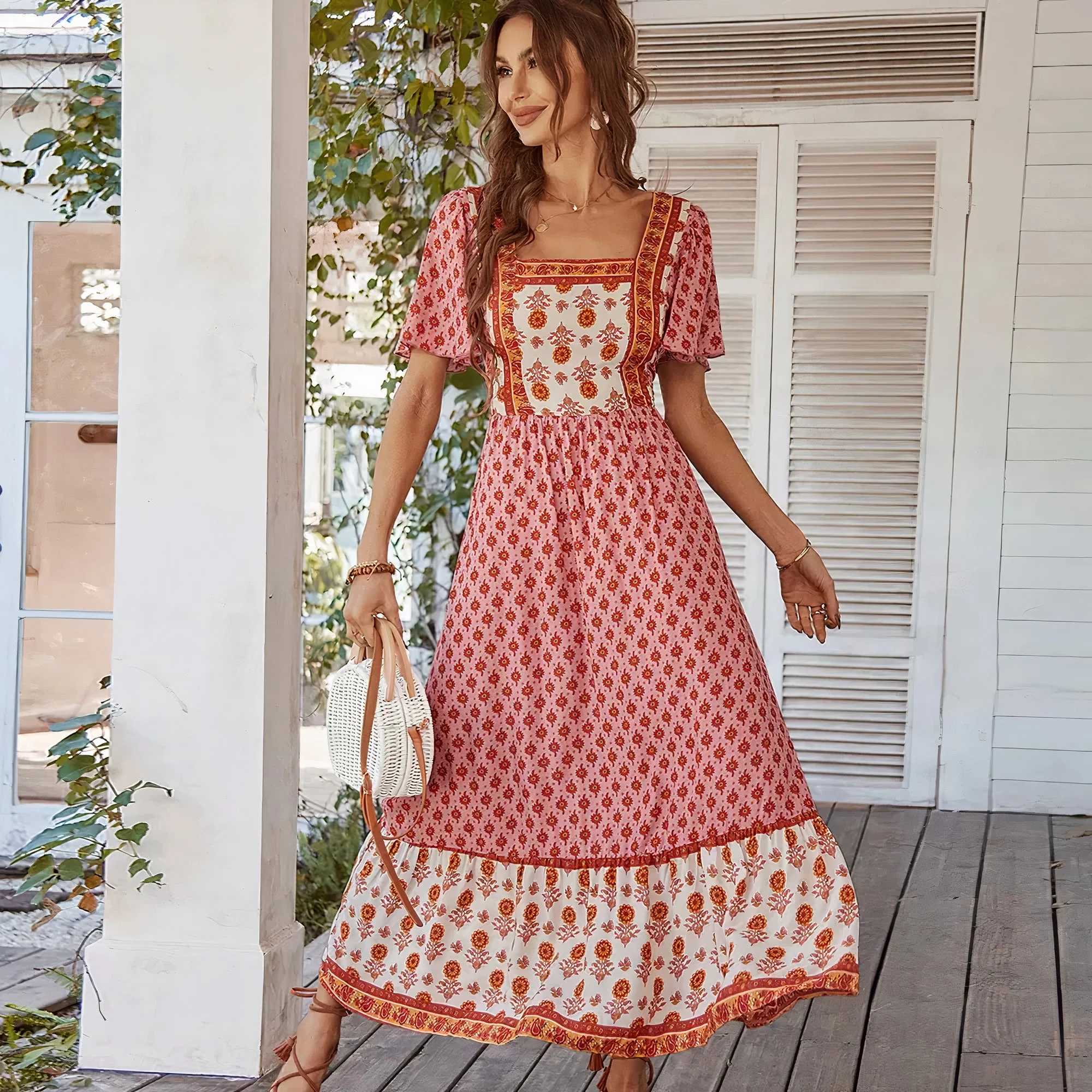 Angelines® | Elegant Vintage Floral Dress - Image 3