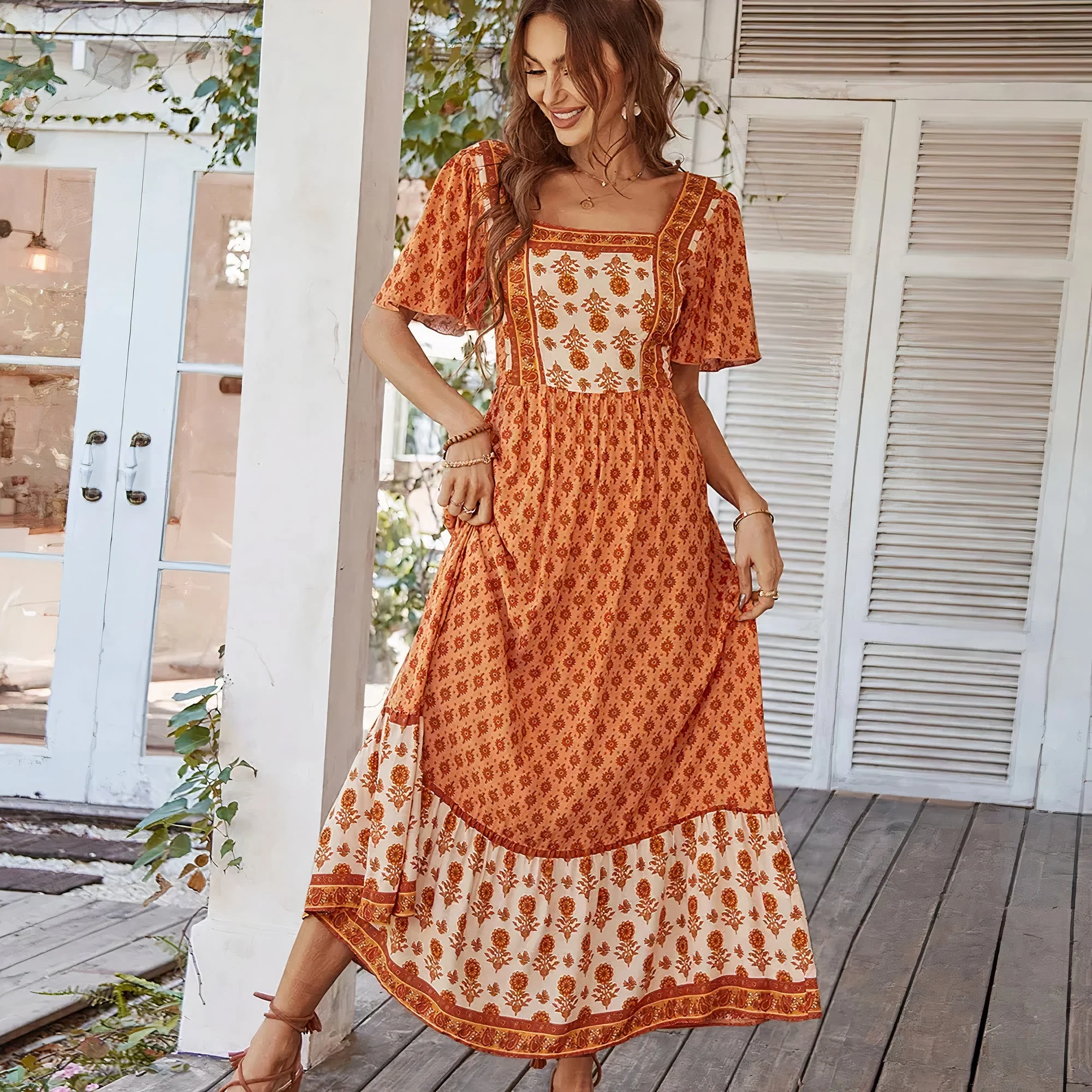 Angelines® | Elegant Vintage Floral Dress - Image 4