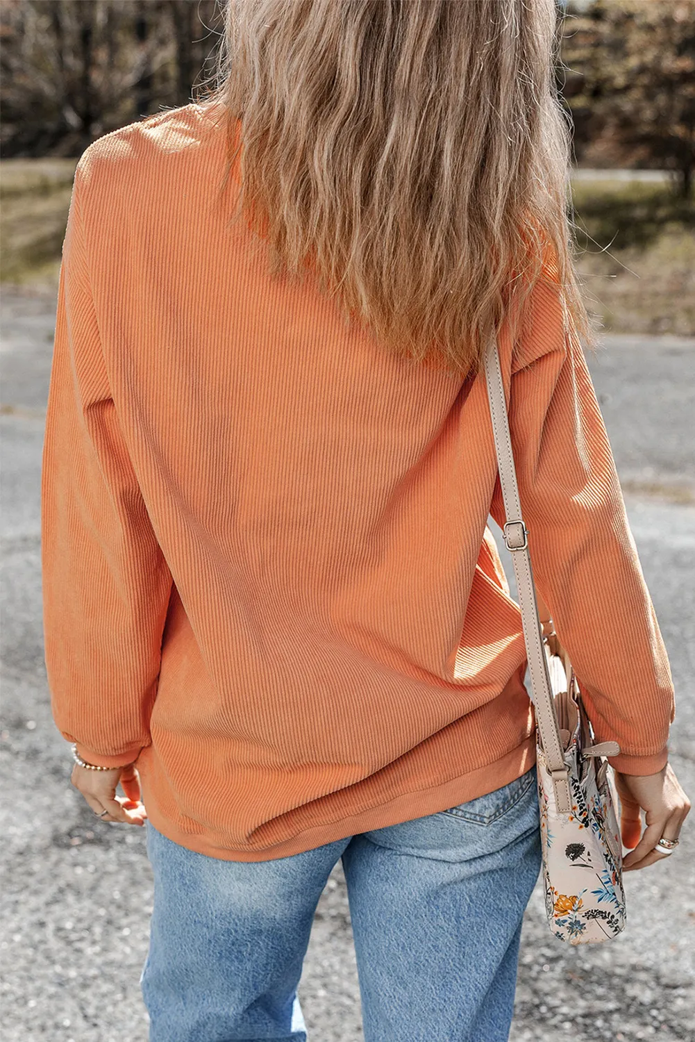 Anita | Long sleeve crew neck sweatshirt with letter graphic - Image 3