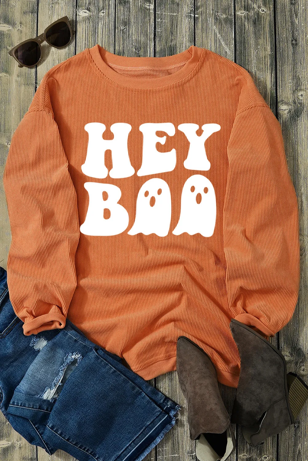 Anita | Long sleeve crew neck sweatshirt with letter graphic - Image 4