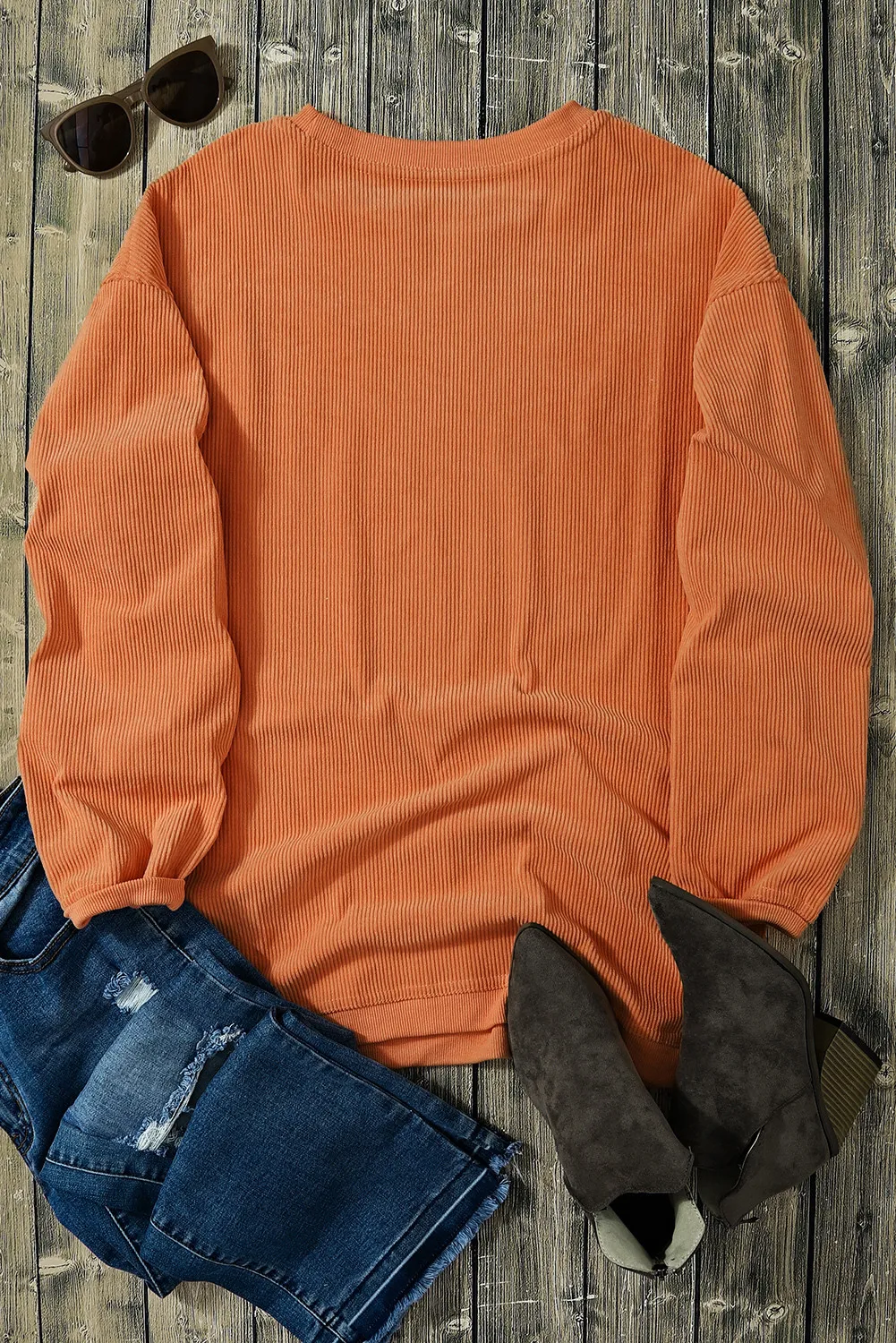 Anita | Long sleeve crew neck sweatshirt with letter graphic - Image 5