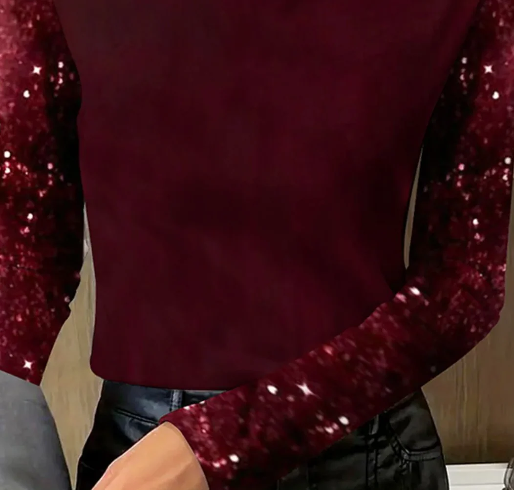 Anita® | Top with long sleeves in monochrome rouge foncé - Image 3