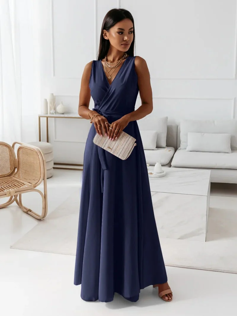 Anita® | Women'S Solid V-Neck Long Dress - Image 2