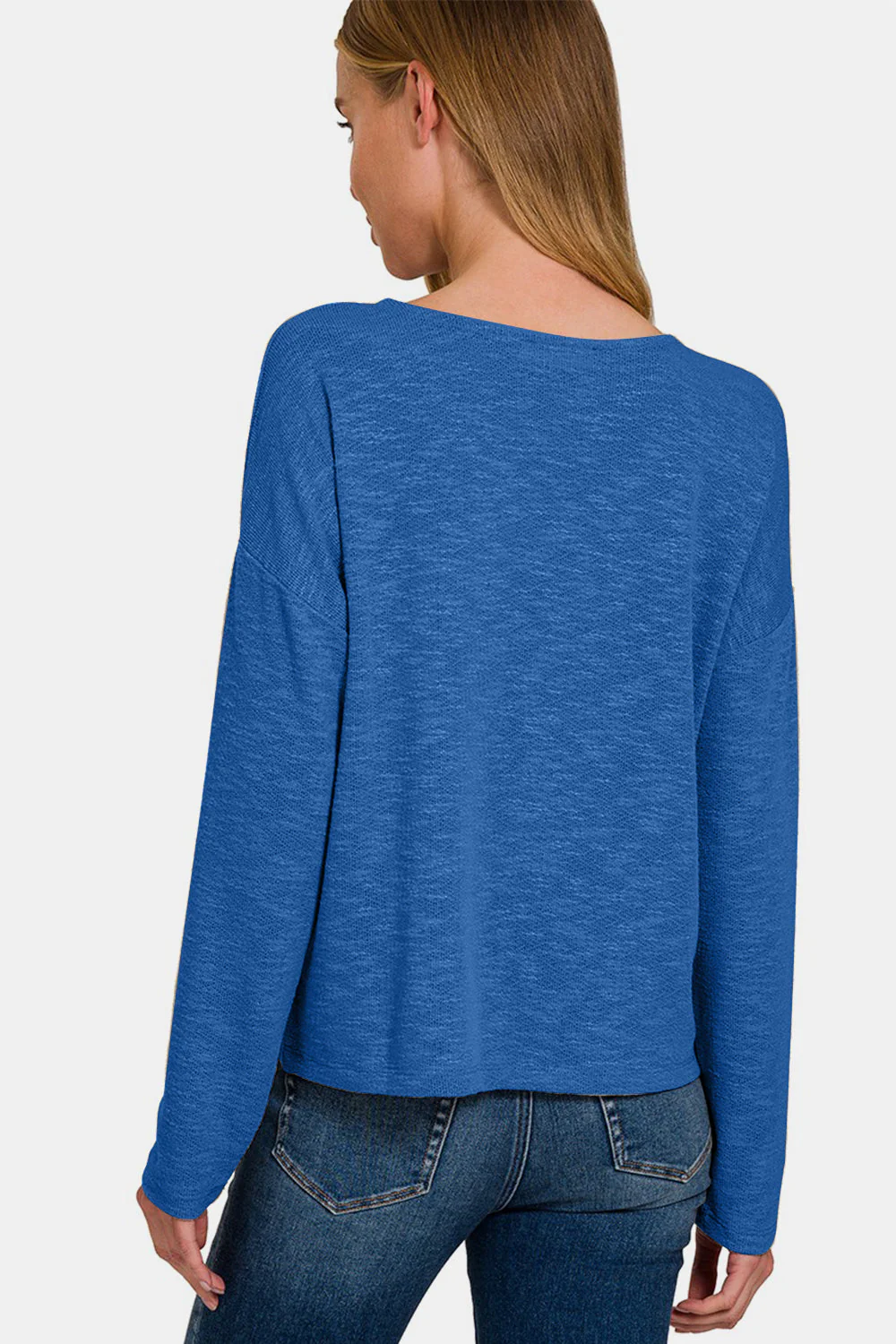 Anja | Long-sleeved T-shirt with low shoulders - Image 2