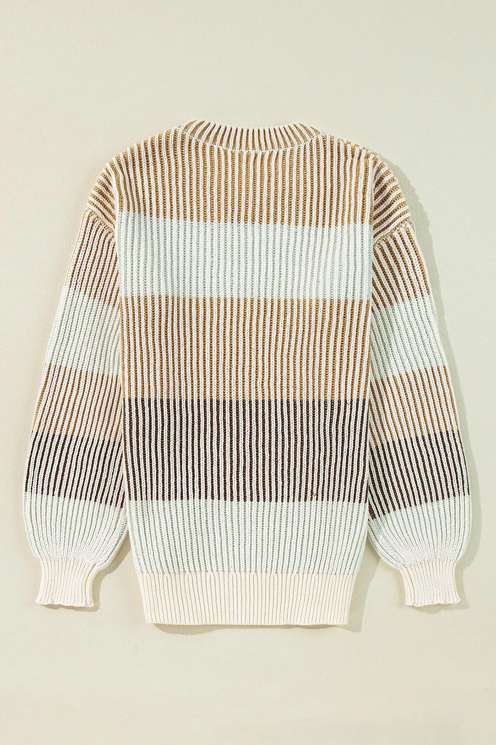 Anke | Striped long sleeve crew neck sweater with color block design - Image 8