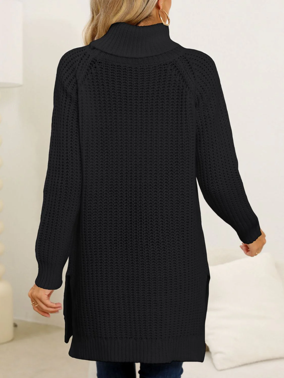 Anke | Turtleneck sweater with slit and long sleeves - Image 11
