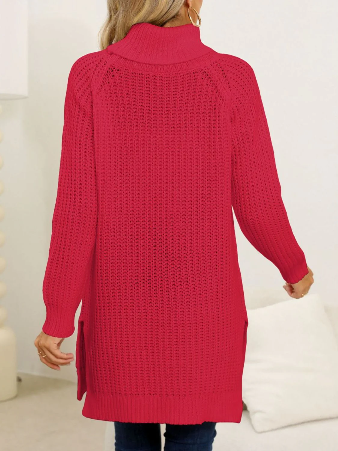 Anke | Turtleneck sweater with slit and long sleeves - Image 5