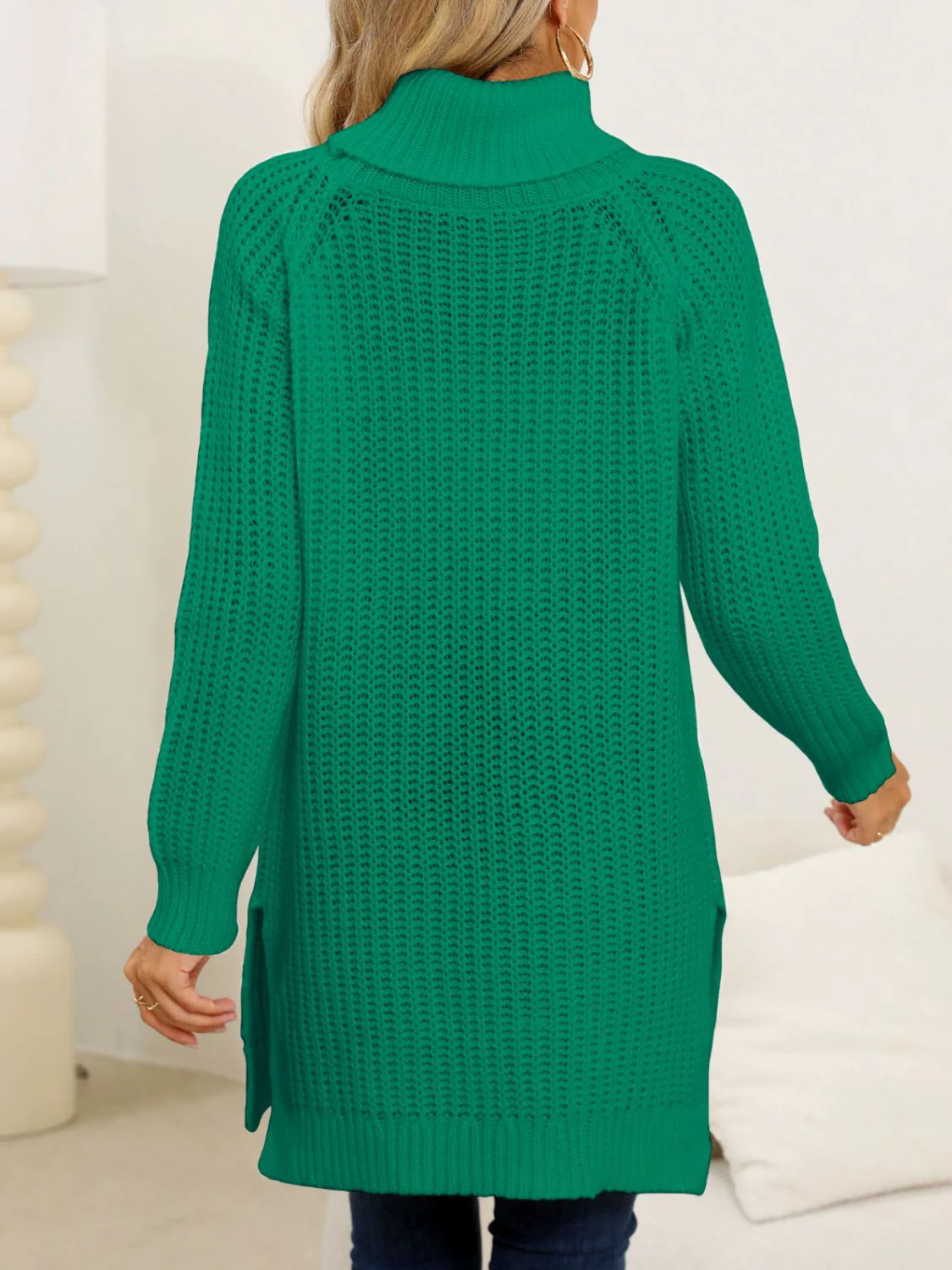 Anke | Turtleneck sweater with slit and long sleeves - Image 8