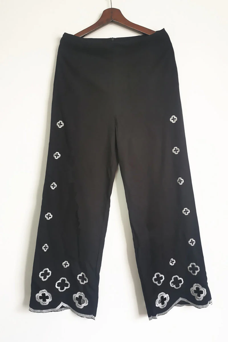 Ann | Casual solid hook flower, hollow out turn-down collar, long sleeves, two-piece - Image 6