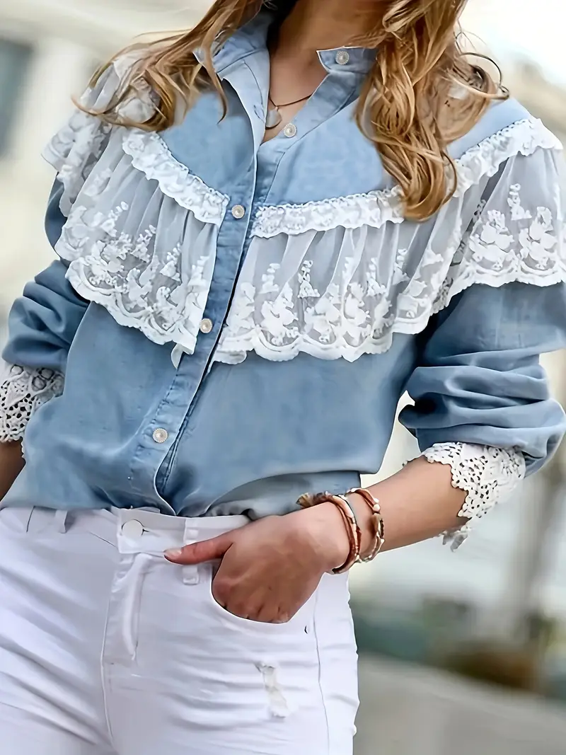 Anna® | Chic Cotton Denim Blouse - Image 5