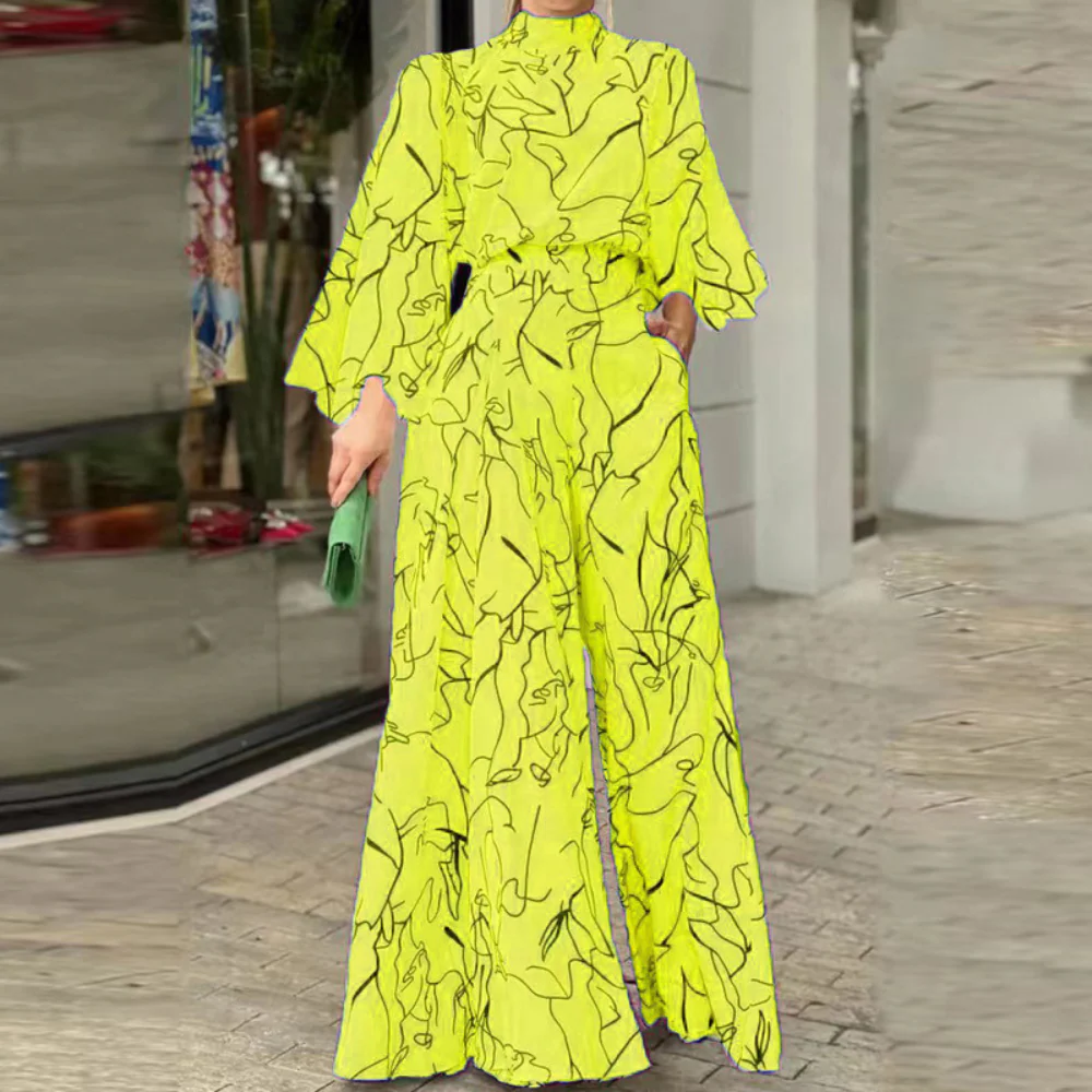 Anna® | Elegant Long-Sleeved Jumpsuit With Abstract Print - Image 3