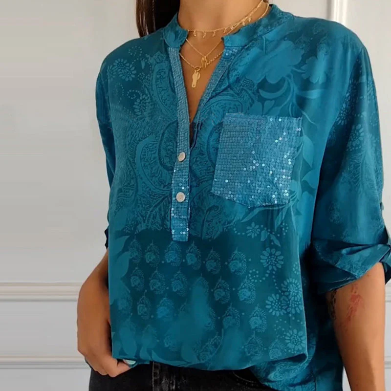 Annalisa® | Embellished Pocket Blouse - Image 3