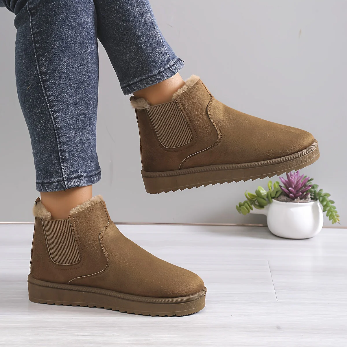Anneliese | Fleece boots for women - Image 13