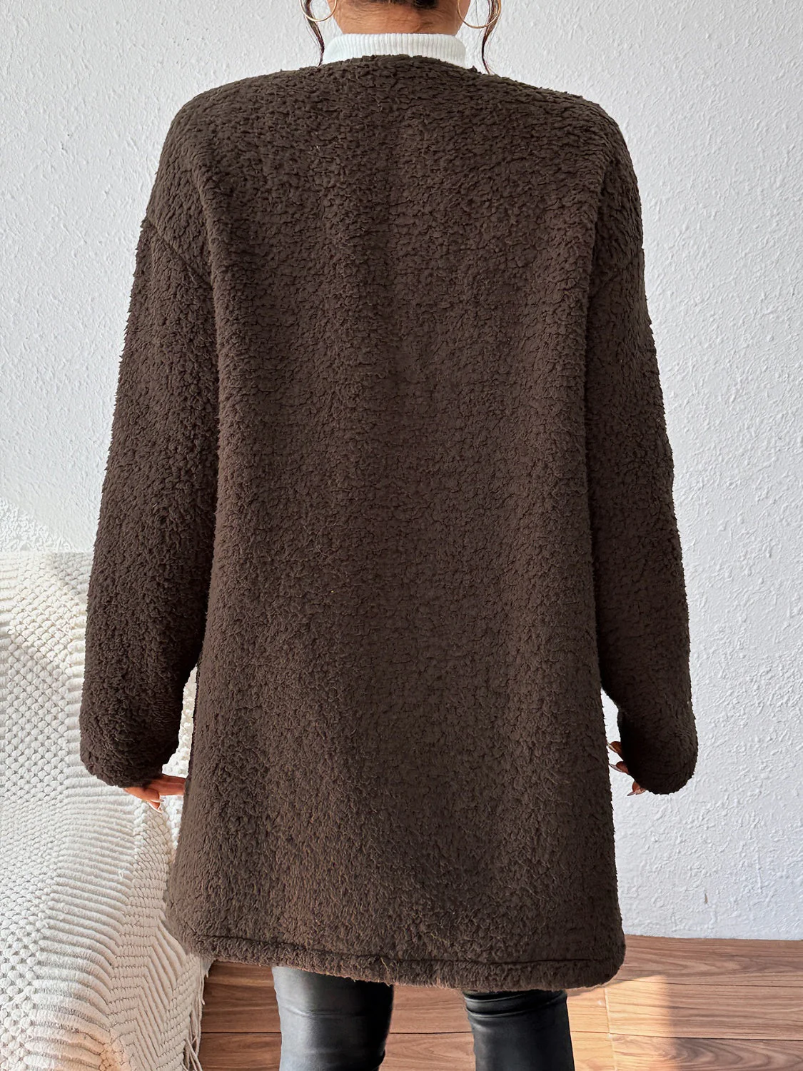 Annika | Long sleeve open front winter coat - Image 2