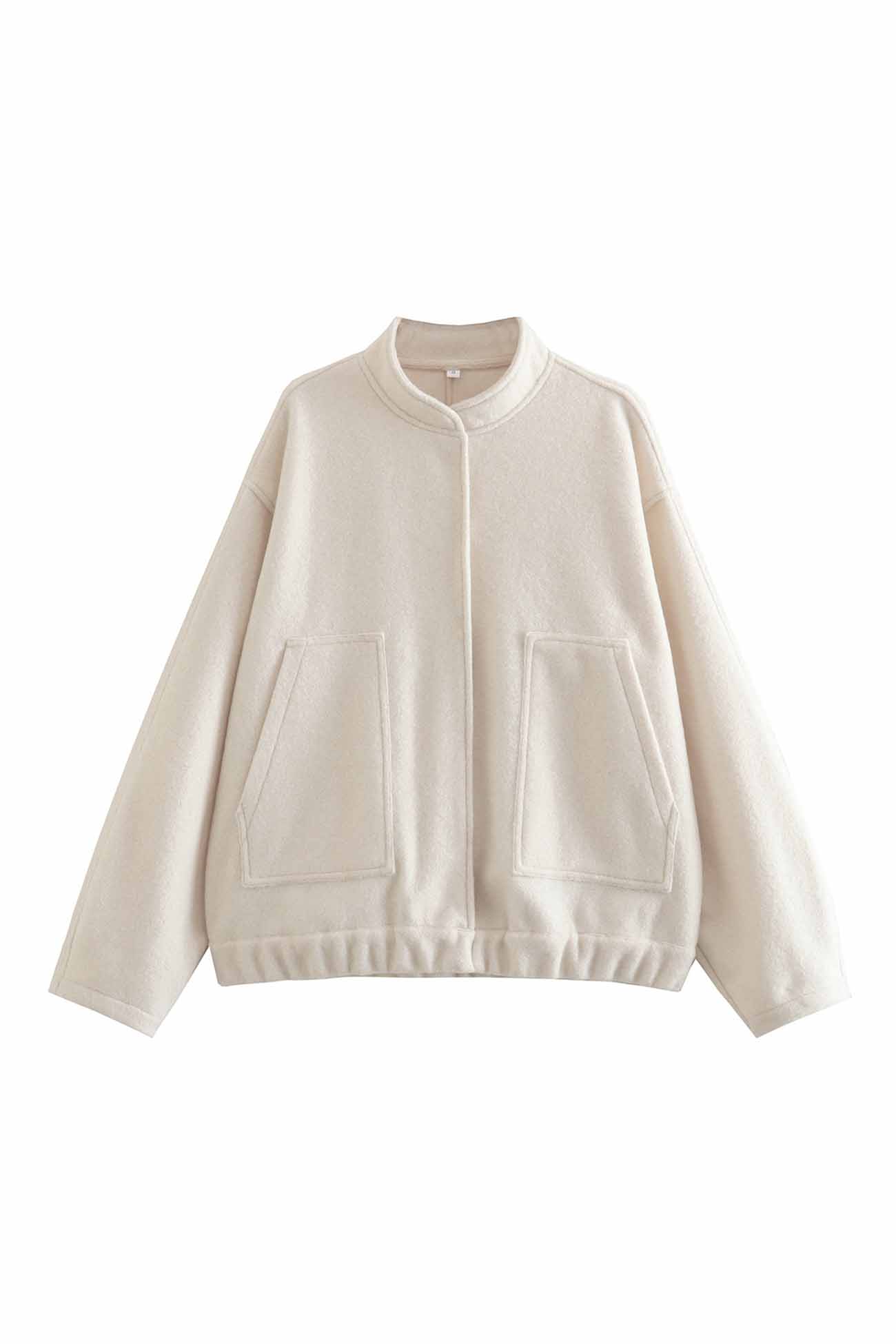Annika | Solid jacket with stand-up collar and button pocket - Image 10