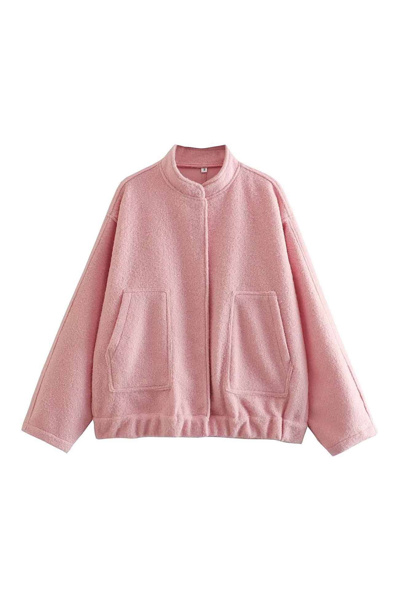 Annika | Solid jacket with stand-up collar and button pocket - Image 12