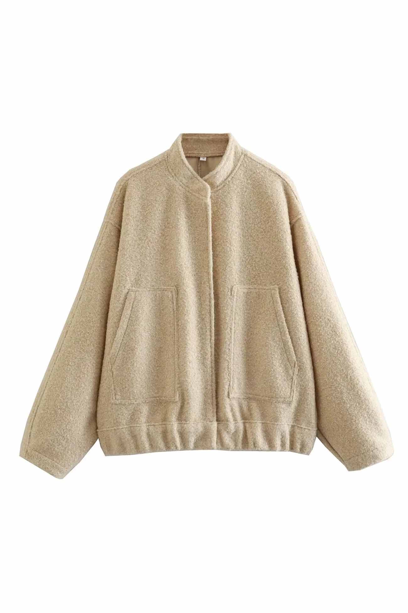 Annika | Solid jacket with stand-up collar and button pocket - Image 14