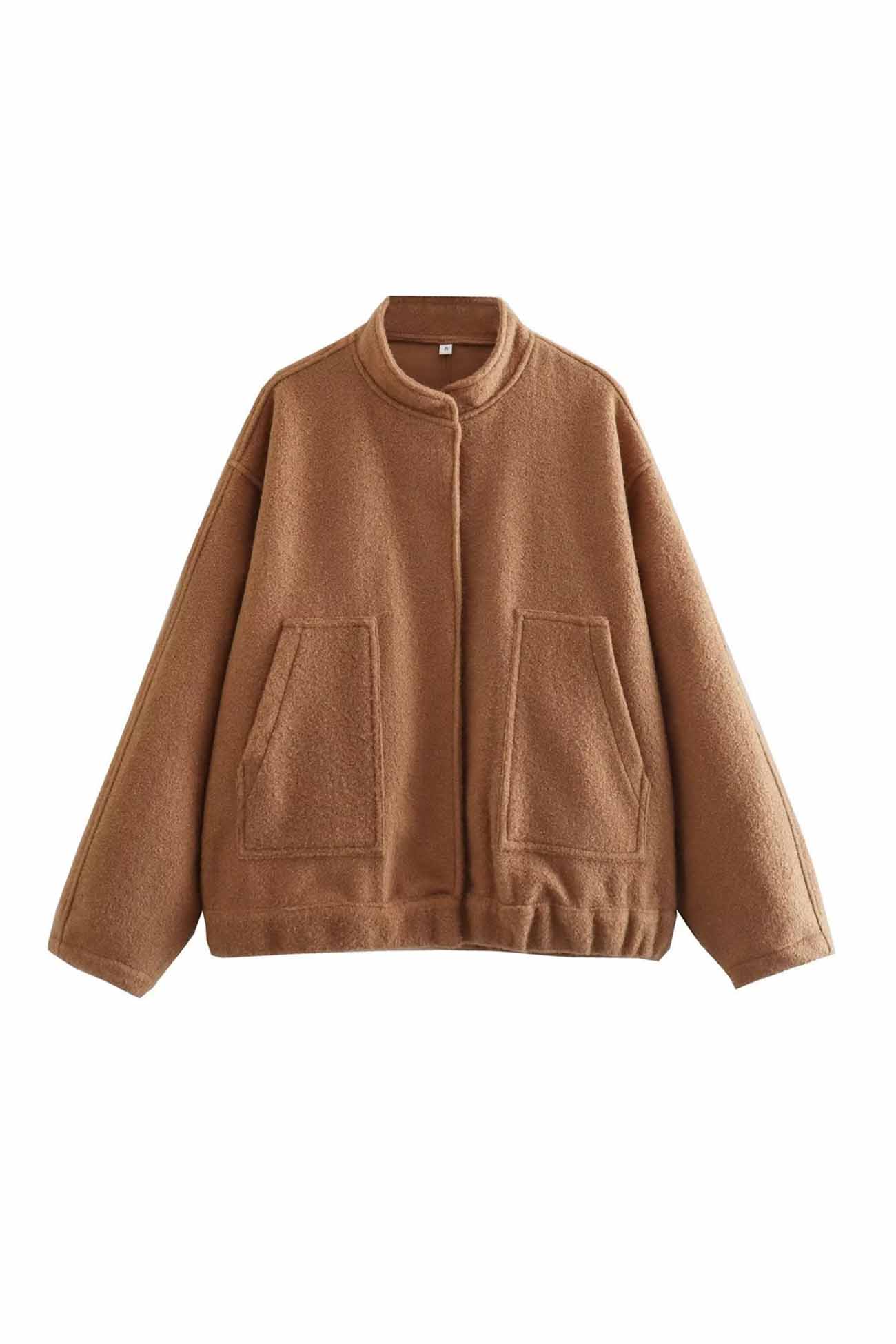Annika | Solid jacket with stand-up collar and button pocket - Image 15