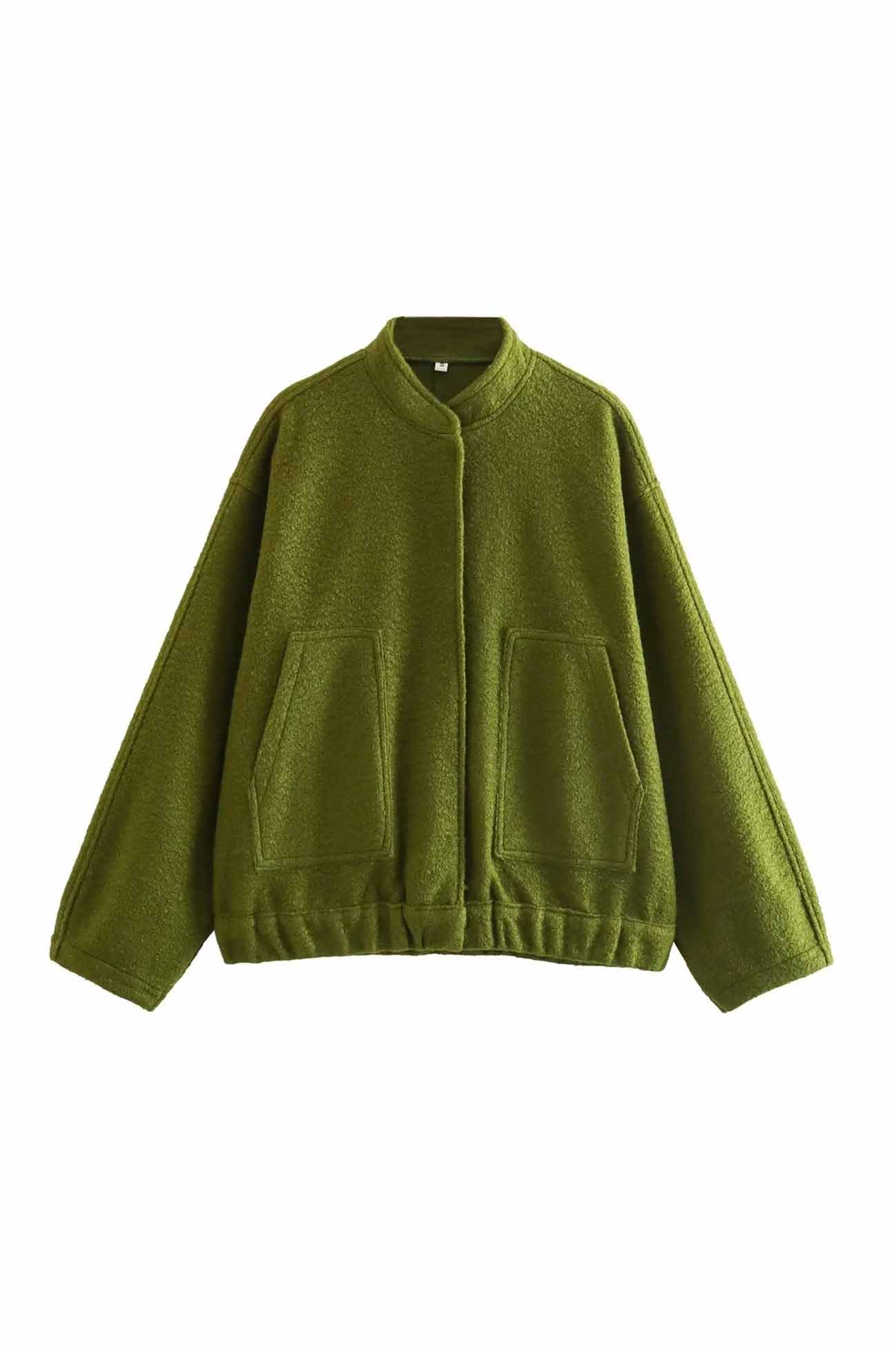 Annika | Solid jacket with stand-up collar and button pocket - Image 7