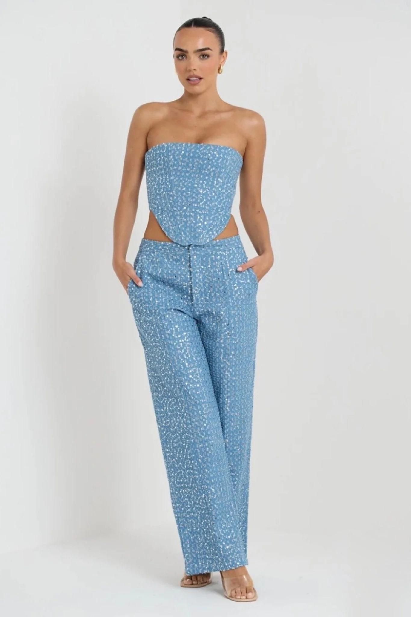 Antonella® | Belinda Sequin Denim Trousers Set - Image 8