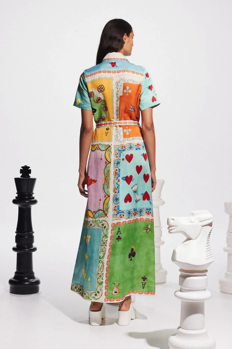 Antonella® | Short-Sleeved Maxi Dress With Poker Print - Image 2