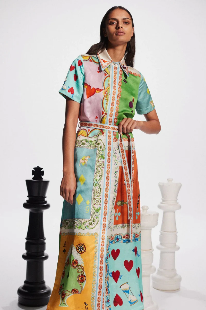 Antonella® | Short-Sleeved Maxi Dress With Poker Print - Image 3