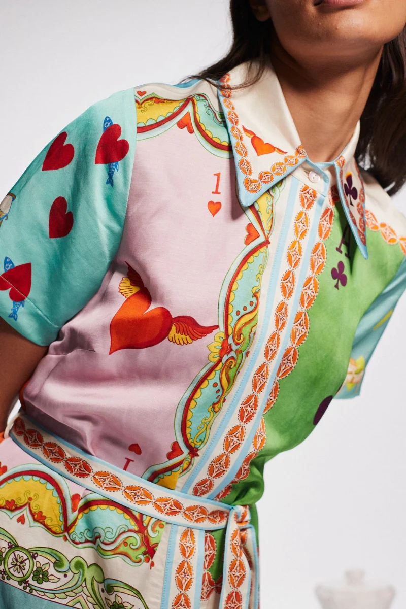 Antonella® | Short-Sleeved Maxi Dress With Poker Print - Image 4