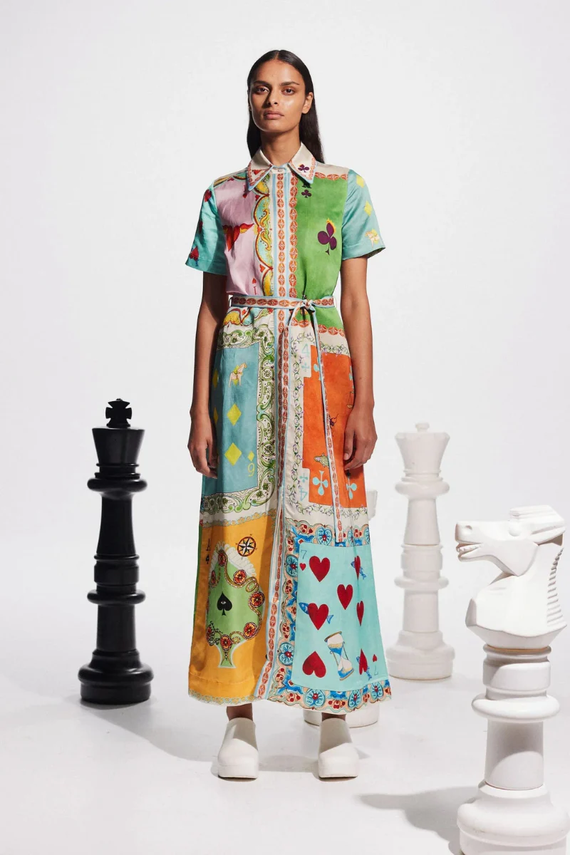 Antonella® | Short-Sleeved Maxi Dress With Poker Print - Image 6