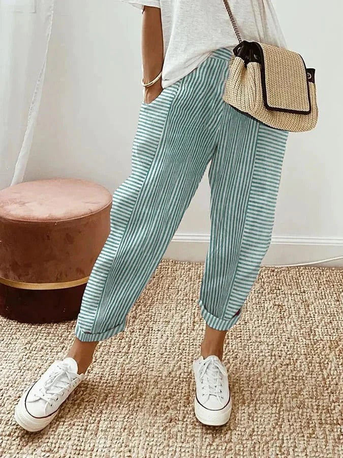 Antonella® | Striped women's trousers - Image 3