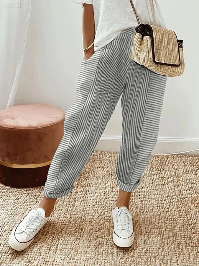 Antonella® | Striped women's trousers - Image 4