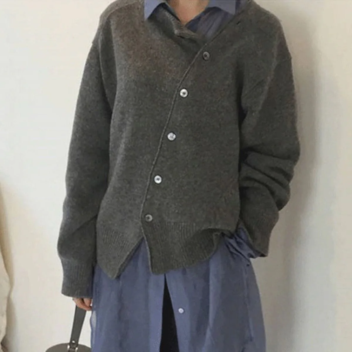 Antonia | Women's cardigan with playful button accents - Image 3