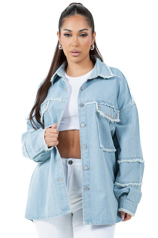 Anya | Women's fashion oversize denim shirt - Image 3