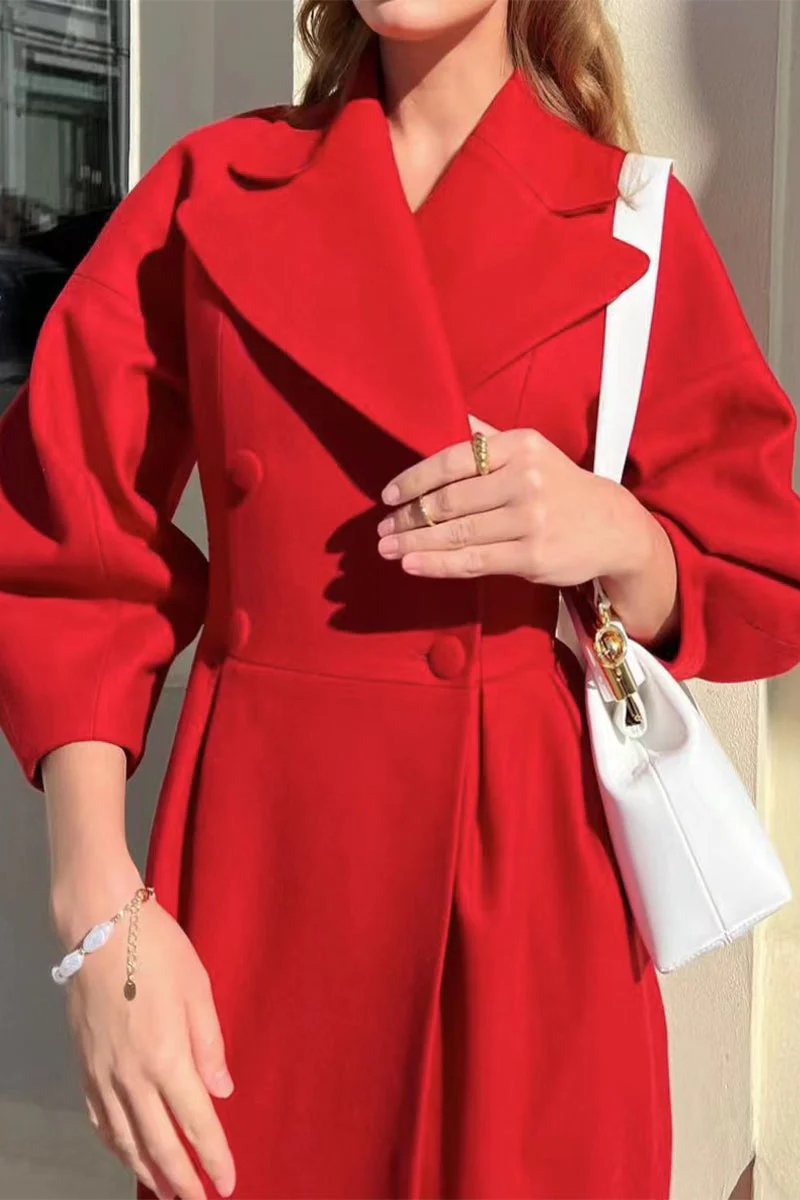Araceli | Elegant plain outerwear with a turn-down collar - Image 4