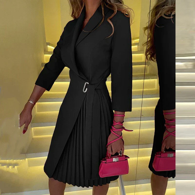 Araxie® | Elegant Notched Collar Blazer Dress - Image 2