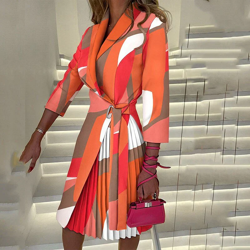 Araxie® | Elegant Notched Collar Blazer Dress - Image 6