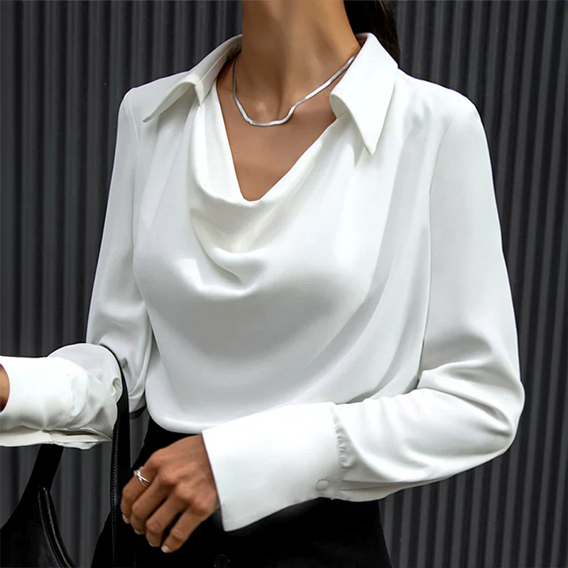Araxie® | Satin Blouse With A Cowl Neckline - Image 3