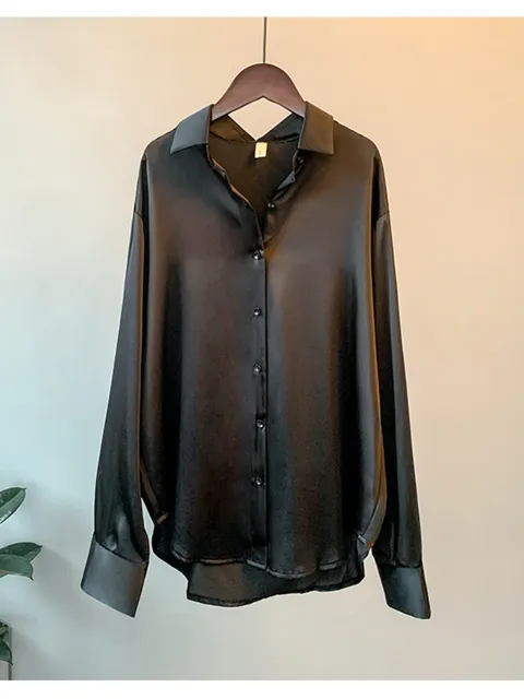 Arcelia® | Satin Blouse With Button Placket - Image 3