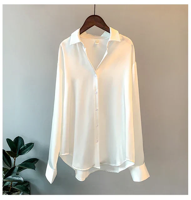 Arcelia® | Satin Blouse With Button Placket - Image 4