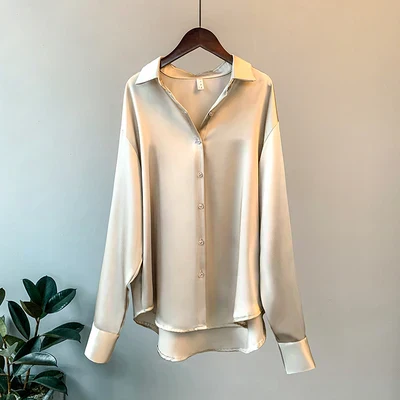 Arcelia® | Satin Blouse With Button Placket - Image 5