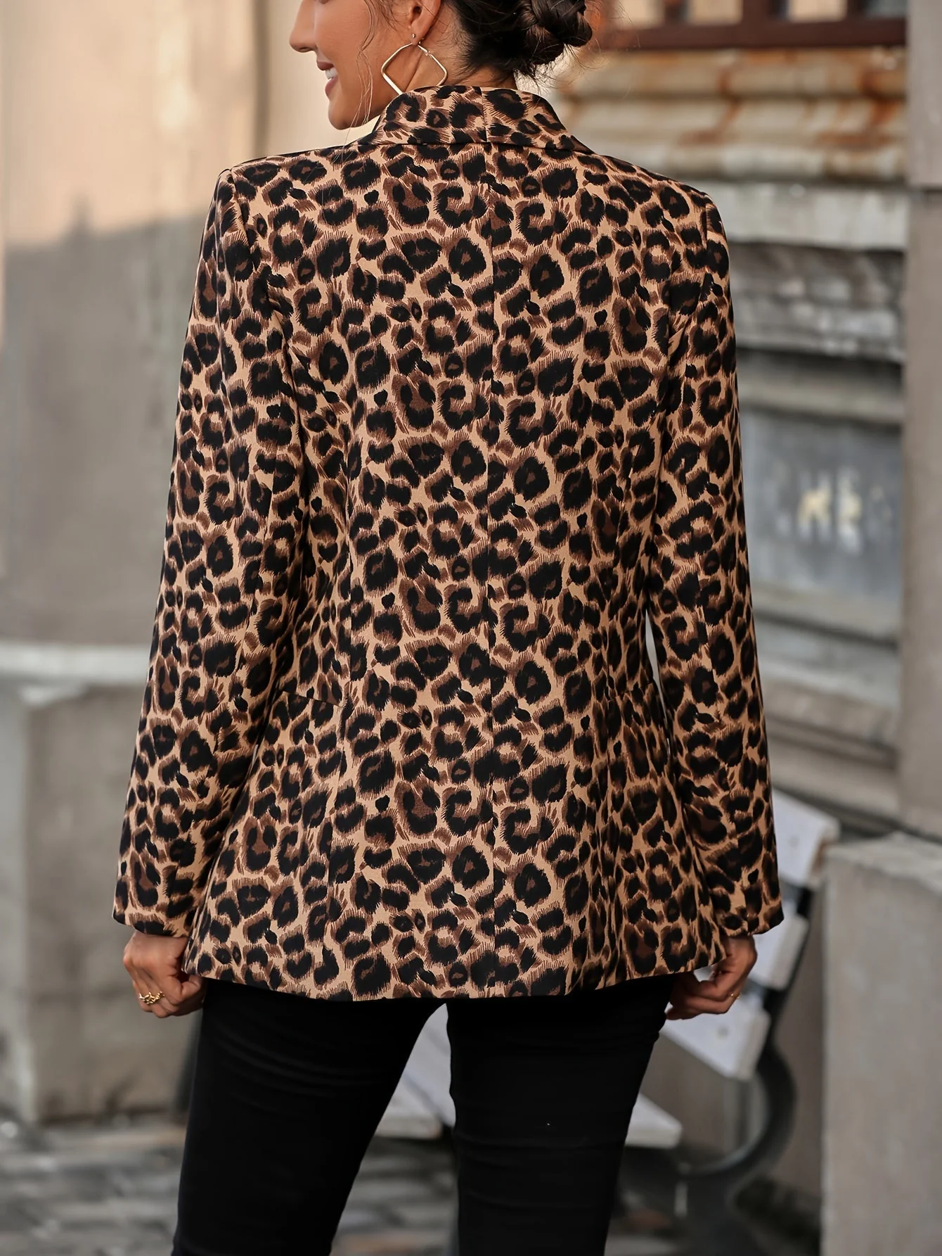 Arely® | Elegant Business Long Blazer With Leopard Print For All Seasons - Image 2