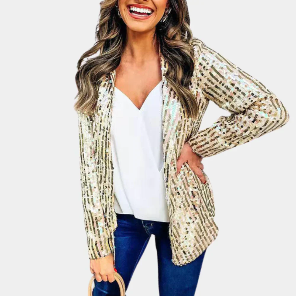 Argelia® | Black Sequin Blazer - Image 4