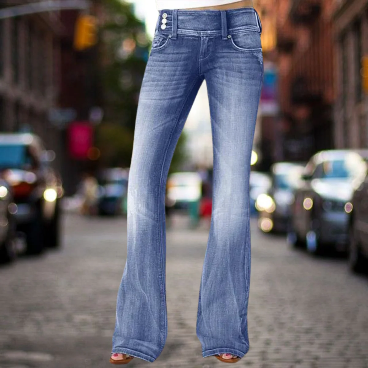 Ariana® | Elegance Classic Mid-Waist Jeans With Flair