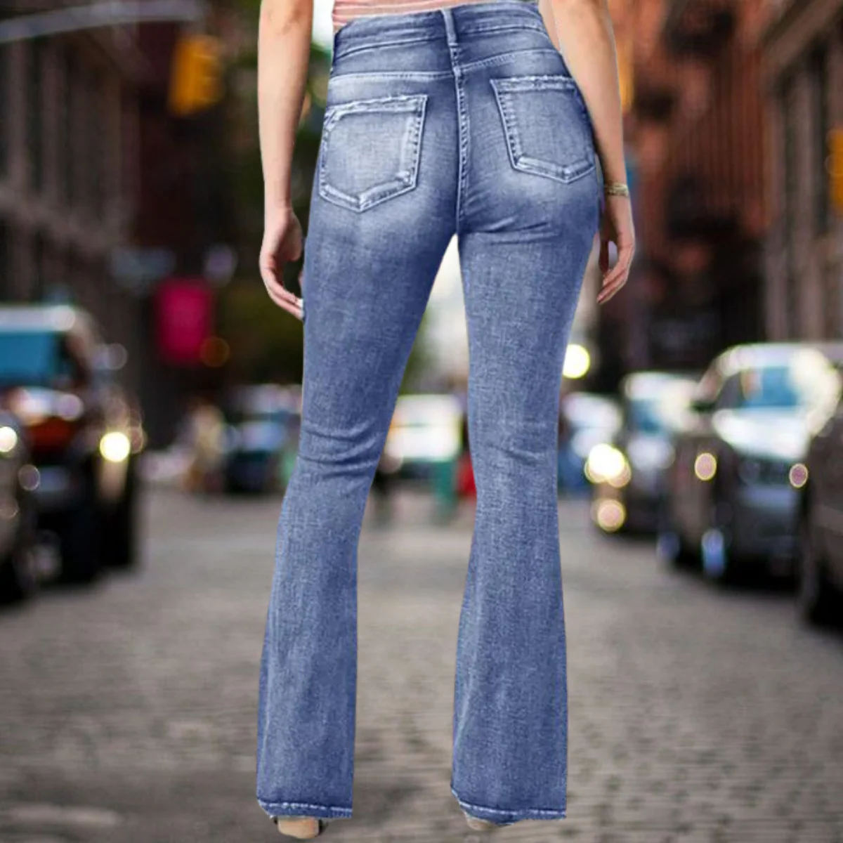Ariana® | Elegance Classic Mid-Waist Jeans With Flair - Image 2