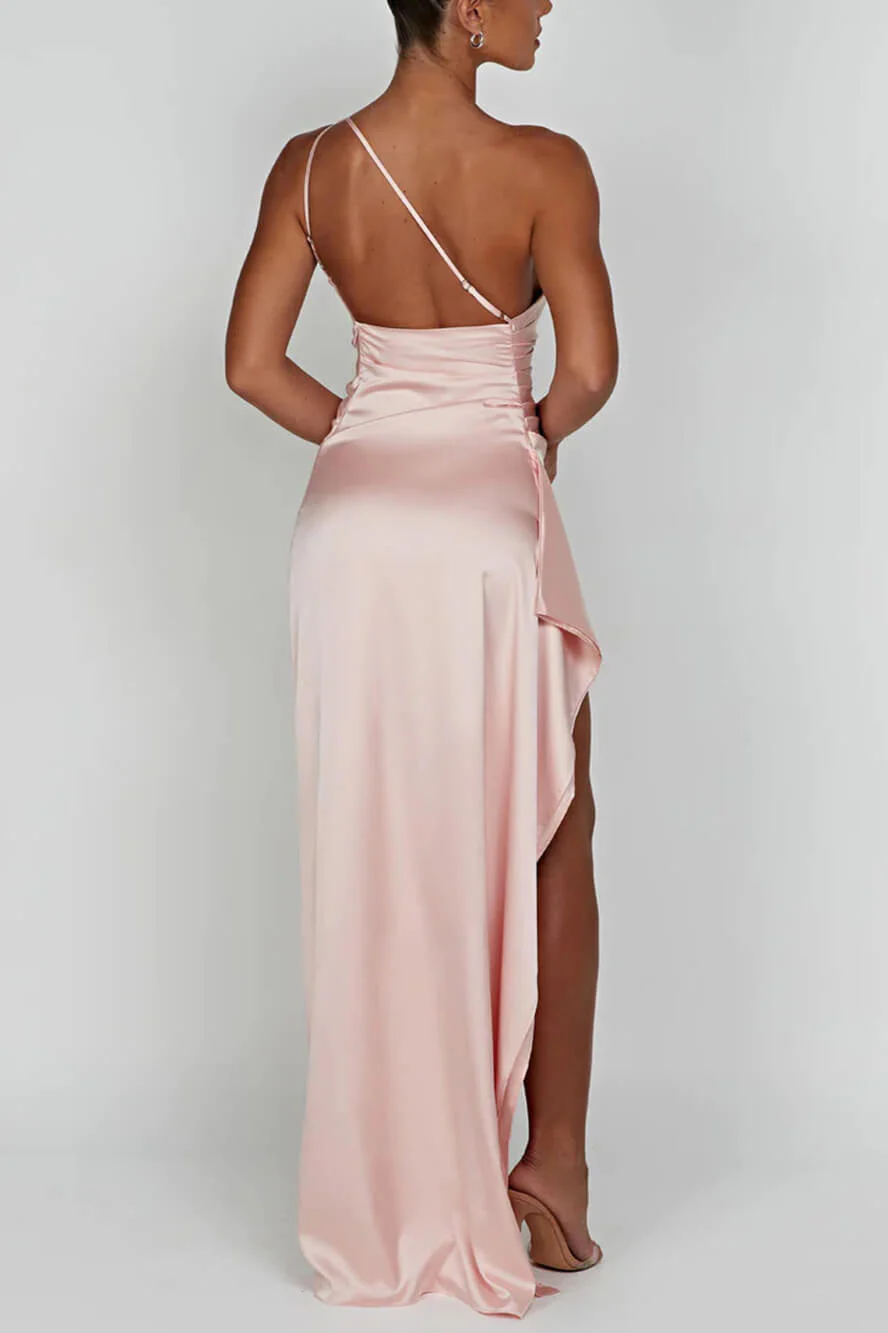 Ariana® | Satin Maxi Dress With Slit - Image 3