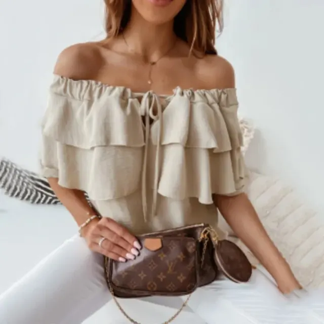 Ariela® | Off-The-Shoulder, Long-Sleeved Top With Tiered Ruffles - Image 4