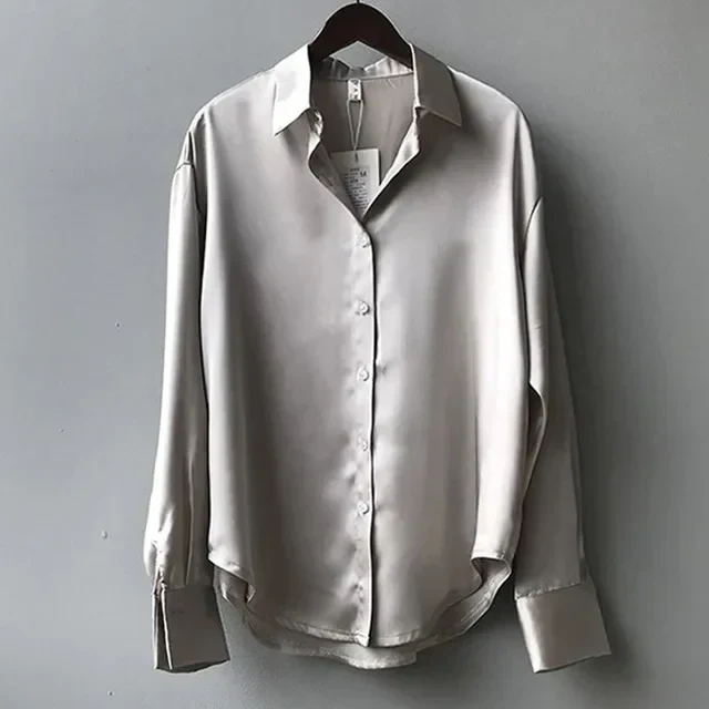 Arlette® | Casual, Loose Satin Blouse - Image 2