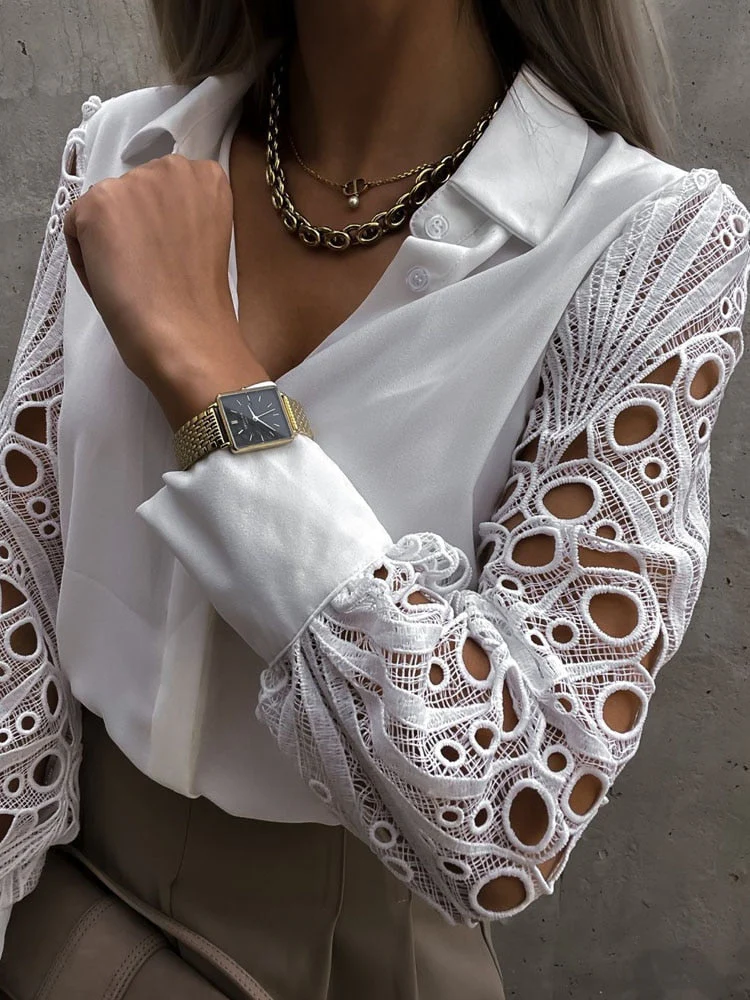 Arnaude® | Long-Sleeved Lace Blouse - Image 2