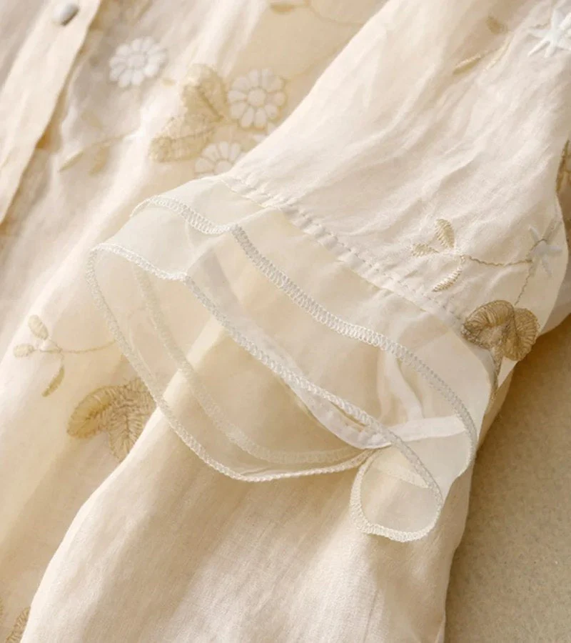 Aroa® | Embroidered vintage women's shirt - Image 7