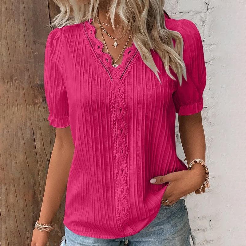 Artemia® | Elegant Blouse With V-Neck And Lace - Image 3